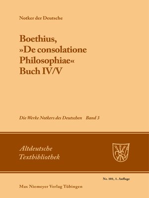 cover image of Boethius, »De consolatione Philosophiae«, Buch 4-5